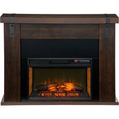 Homcom Fireplaces Homcom 35 Electric Fireplace with Mantel Remote 12H Timer 1400W Brown