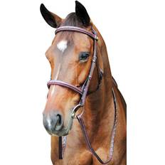 Bridles HDR Pro Fancy Raised Comfort Crown Padded Bridle Havana Horse