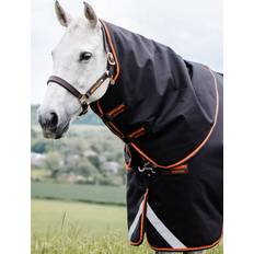 Rambo Mantas para Caballos Rambo Horseware Cubre Cuellos, Black/ Orange/ Tan Brown