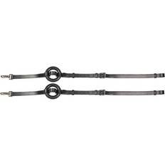 Horze Leather Side Reins with Rubber Donuts Black 00P unisex