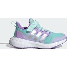 Silver Sport Shoes adidas Fortarun 2.0 Cloudfoam Elastic Lace Top Strap Shoes - Semi Flash Aqua/Silver Metallic/Orchid Fusion