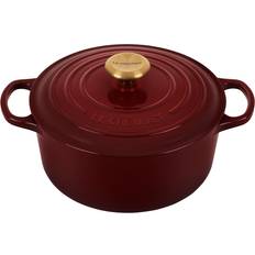 Brown Casseroles Le Creuset Rhone Signature Cast Iron Round with lid 1.81 gal 11.5 "