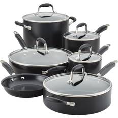 Anolon Advanced Hard-Anodized Onyx Cookware Set with lid 11 Parts