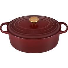Le Creuset Oval Gryta Gjutjärn 31 cm Röd 6,3 L med lock