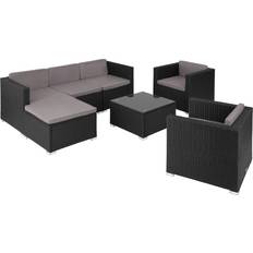 tectake Polyrattan Lignano Med 2 Lænestole - Sort Loungesæt
