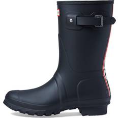 Hunter Svarta Gummistövlar Hunter womens tri colour logo backstrap short wellington boots black