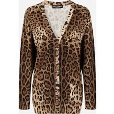 Dolce & Gabbana Vrouw Vesten Dolce & Gabbana Leopard-Print Cashmere Cardigan Animal Print