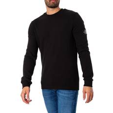 Calvin Klein Jeans Badge Waffle Longsleeved T-Shirt Black