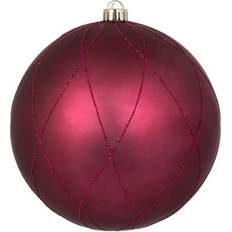 4 in Matte Glitter Swirl Ball Berry Red