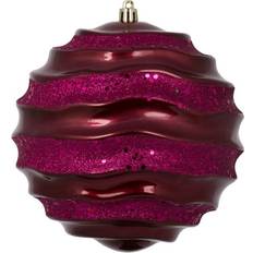 Stripe Candy Finish Wave Ball 8 in Berry Red