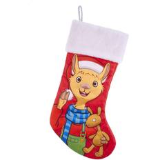 White Stockings Kurt Adler Llama Llama Stocking with Cuff Weihnachtssocke