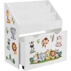 Juskys Bücherregal 3 Fächer & Spielzeugkiste Holz Regal