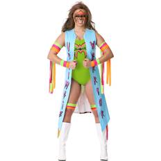 Blue Fancy Dresses Ultimate Warrior Womens Costume Green/Pink/Blue