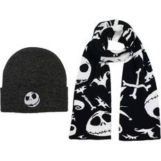 Christmas Headgear BioWorld Nightmare Before Christmas Jack Skellington Beanie and Scarf Combo Black/White