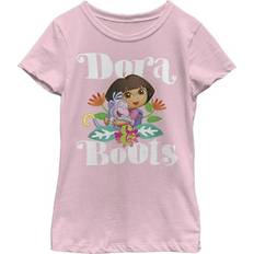 Nickelodeon Girls Youth Pink Dora the Explorer & Boots T-Shirt