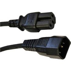 Smart 1m iec mains extension cable c14-c15 hot