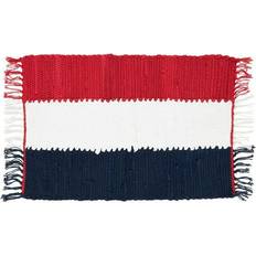 Cotton Place Mats Saro Lifestyle 074.M1420B 14 Americana Collection Patriotic Chindi Place Mat Black