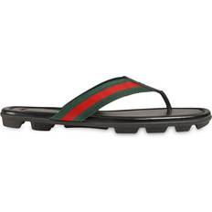 Men - Thong Slippers & Sandals Gucci Web - Green/Red Web/Black