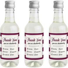 Mini wine bottles Big Dot of Happiness Girly thank you mini wine bottle label stickers thank you gift set 16