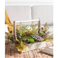 Safavieh Faux 25 Inch Lotus & Fern Wood Planter