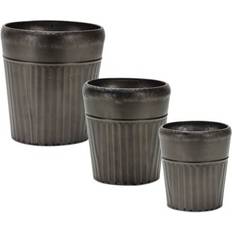 Melrose International Metal Pot 5.25 x 5.75 x 7.5 x 8.25 in Set of 3
