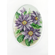 Needlework Kits Orchidea card dahlias cross stitch kit