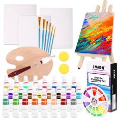 Crafts Painting kit for adults 39 piece set includes 24 acrylic paints, 3 canvas, 6 b