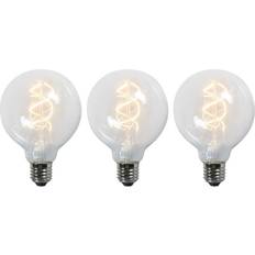 Set of 3 E27 LED Twisted Filament Bulbs G95 Clear 5W 400LM 2200K