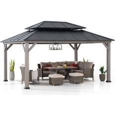 Cedar gazebo Sunjoy 12 Wood Gazebo, Hardtop Gazebo, Cedar Gazebo