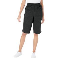 Woman Within Shorts Woman Within Plus 7-Day Knit Bermuda Shorts in Heather Charcoal Size 5X