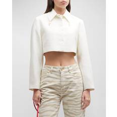 Courte Blazers Ganni Off-White Slub Blazer 135 Egret DK