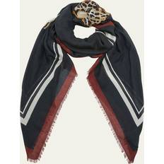 Leopard - Women Scarfs Saint Laurent Leopard Monogram Modal & Cashmere Scarf