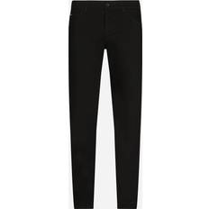 Dolce & Gabbana Black Slim-fit Stretch Jeans Man Denim Mehrfarbig