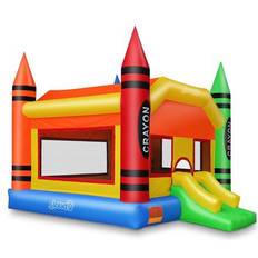 Inflatable Toys Cloud 9 The Crayon Bounce House with Slide Multicolor Multicolor