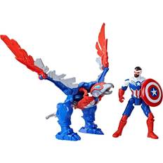 Redwing Avengers Marvel Mech Strike Mechasaurs Captain America with Redwing Mechasaur 4-Inch Action Figures