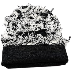 White Balaclavas Atakai Distressed Knitted Full Face Ski Balaclava - Oreo