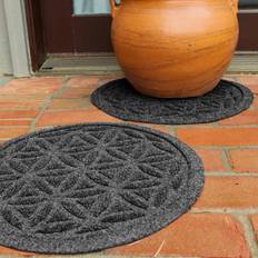 Entrance Mats Bungalow Flooring Waterhog Flower Life Indoor-Outdoor Black