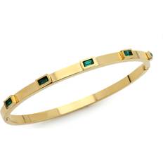 Artizan Joyeria Skinny Bangle - Gold/Green