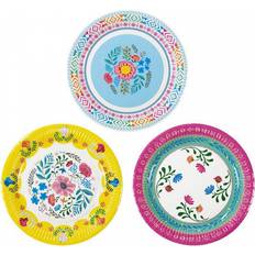 Disposable Plates Boho Floral 12-pack