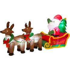 Christmas Party Supplies GlitzHome Inflatable Decorations Santa Sleigh Lighted Christmas