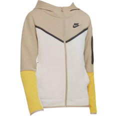 Nike Boy's Sportswear Tech Fleece Full Zip Hoodie - Khaki/Light Bone/Yellow Ochre/Black (CU9223-247)