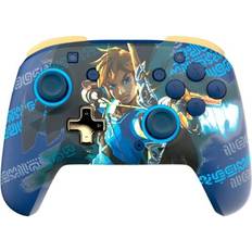 Manettes de jeu PDP Manette sans fil Rematch Glow Link Hero pour Nintendo Switch et Nintendo Switch Modèle OLED Noir et Bleu