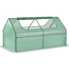 Outdoor Planter Boxes on sale OutSunny Raised Garden Bed with Greenhouse, Steel Planter Box