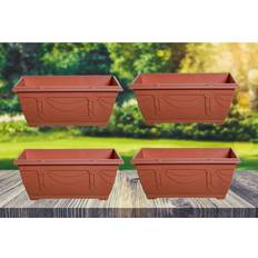 Pots, Plants & Cultivation Whitefurze 4 X 40Cm Small Venetian Window Box Planter Pot