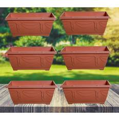 Whitefurze 6 X 40Cm Small Venetian Window Box Planter Pot