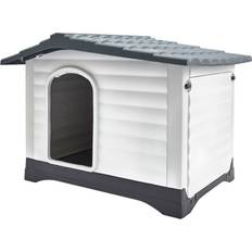 Hugglepets Pets plastic dog kennel-xl pet house outdoor weatherproof animal shelter 424 gry