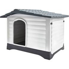 Pets plastic dog kennel-xl pet house outdoor weatherproof animal shelter 424 gry