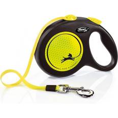 Flexi Large Neon Taped Retractable Dog Lead Neon Yellow/black