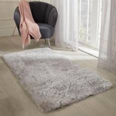 Solid Colour Carpets & Rugs Sienna 120x170cm ft Fluffy Silver