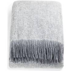 Stackelbergs Mohair Plaid Tæppe Grå, Hvid (170x130cm)